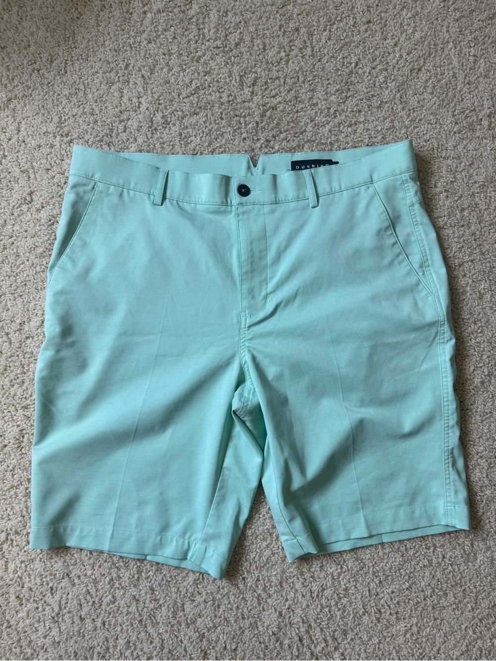 Men's Dunning Mint Green Flat Front Golf Shorts size 36 waist